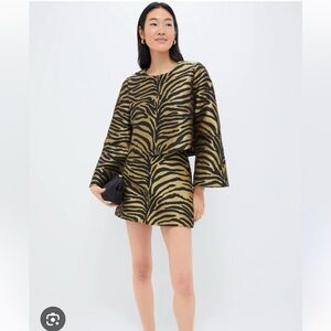 Tuckernuck Black and Gold Patterned Zebra Top and Skirt Set